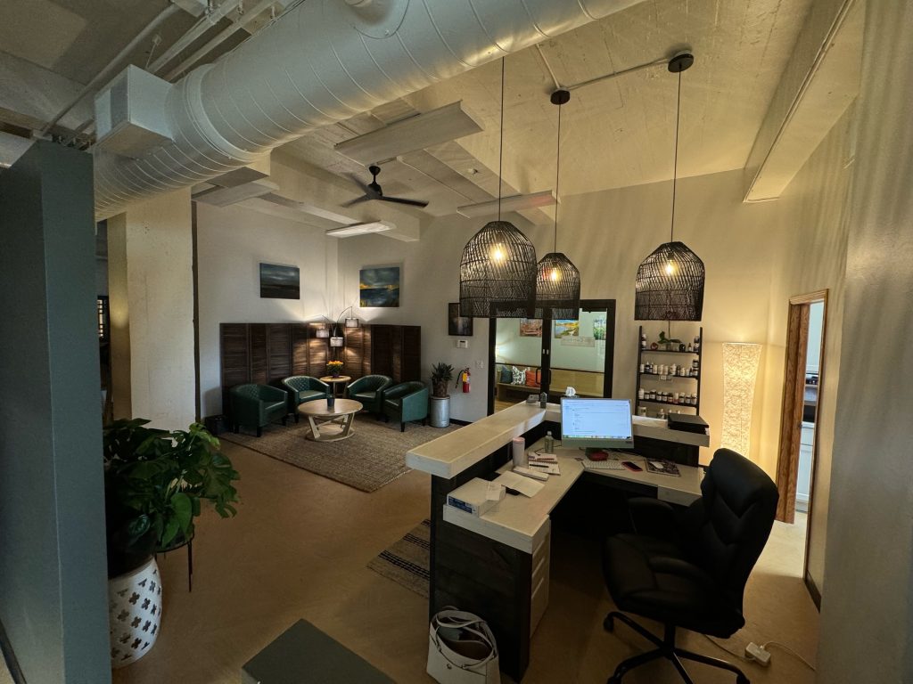 welcome desk and lobby