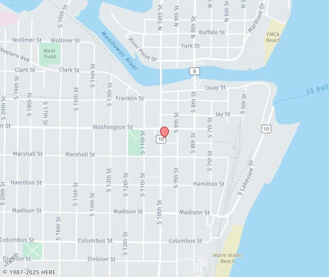Location Map: 1011 South 10th Street, Suite #101 Manitowoc, Wisconsin 54220